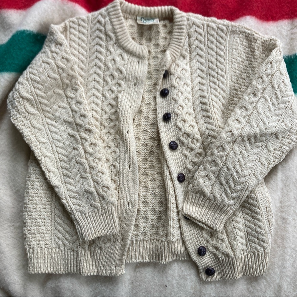Vintage Irish knit wool cardigan